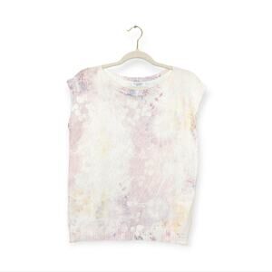 Luisa Ricci Purple Rose Pastel Cap Sleeve Knit Sweater Top